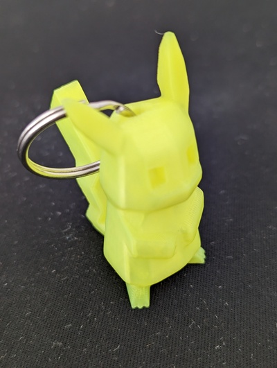 low-poly pikachu - remastered keychain remixed by z3dartandtech tools gadgets lowpoly pokemon bulbasaur keyring lowpolypikachu 3d print model - Mito3D