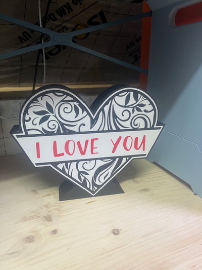 i love led lightbox by vitormhs art signs & logos sign logo valentiensday 3d print model - Mito3D