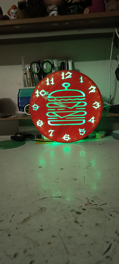 clock nice led lights by tox3d hobby & diy light lamp stand hands 3d print model - Mito3D