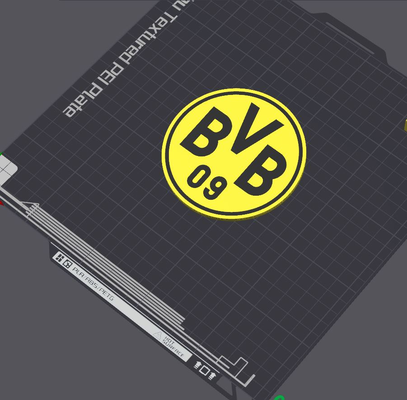 borussia dortmund montanha russa by 5kyrunn3r arte sinais logotipos bvb09 bundesliga untersetzer futebol logotipo placa ams pronto 3d print model - Mito3D