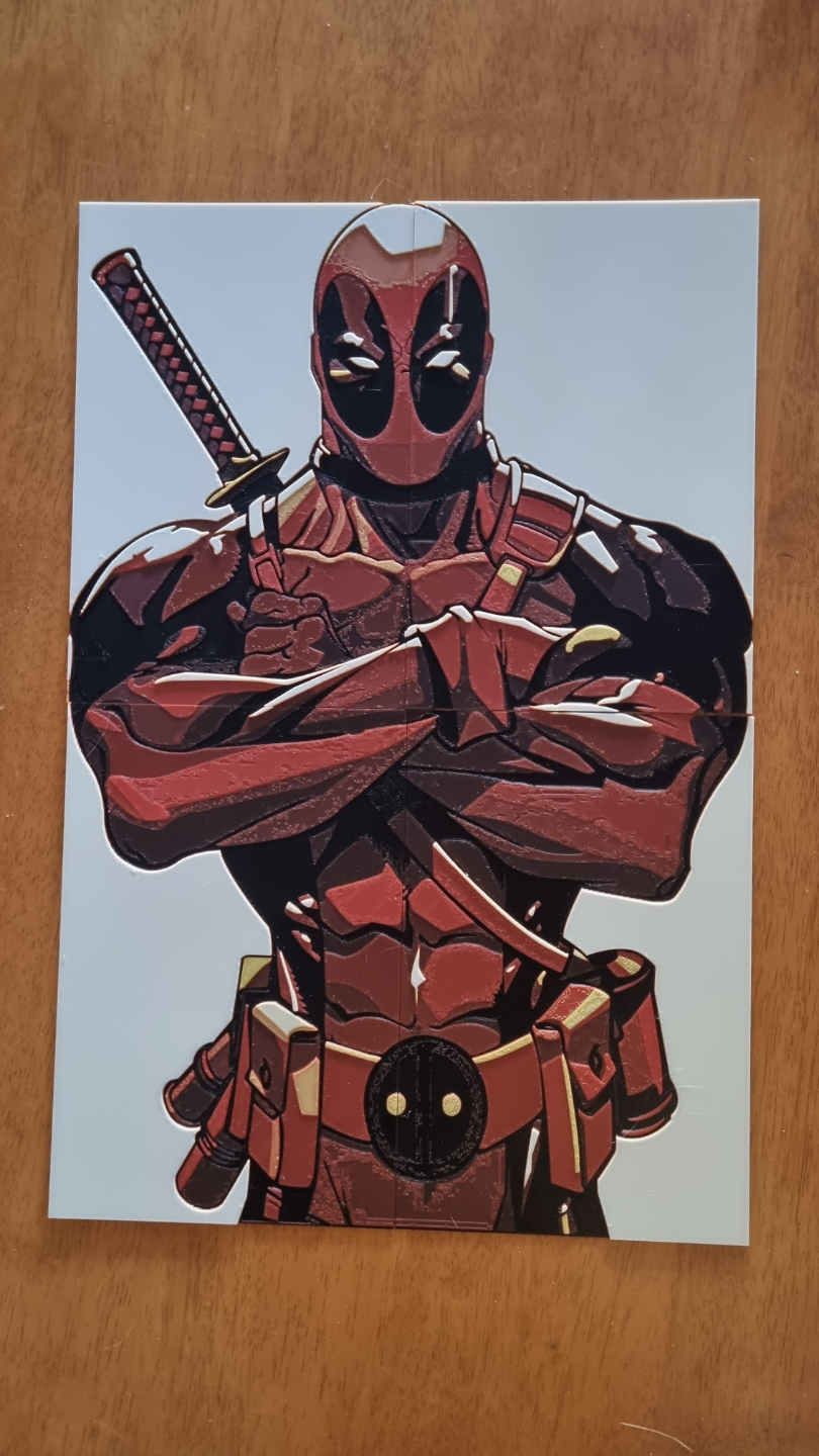 large deadpool hueforge by jaceace77 generative 3d model & lithophane marvel picture photo image 3D print model - Mito3D