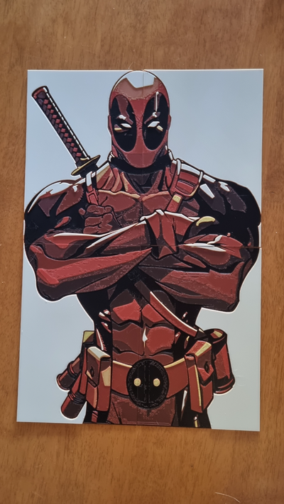 large deadpool hueforge by jaceace77 generative 3d model & lithophane marvel picture photo image 3d print model - Mito3D