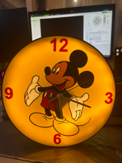 topolino topo lightbox orologio in by antoinehendrick1987 arte segni loghi disney 3d print model - Mito3D