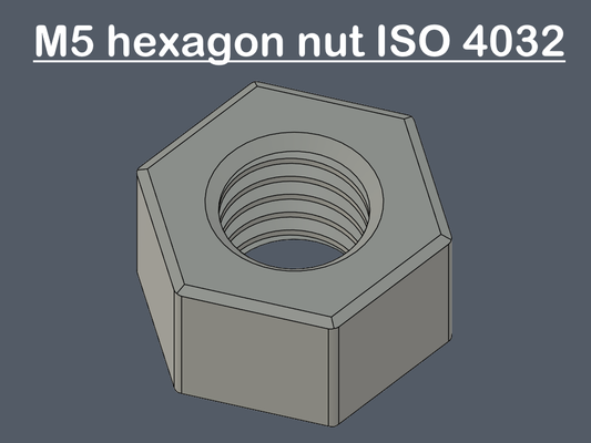 m5 nut iso 4032 print optimized by chipotle hobby & diy hexagon home screw fast fastening fasten mutter schraube din 3d print model - Mito3D