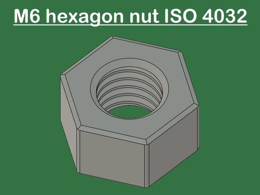 m6 nuss iso 4032 drucken optimiert by chipotle hobby diy verhexen hexagon zuhause haus schraube schnell befestigen befestigung murmeln schraube lärm 3d print model - Mito3D