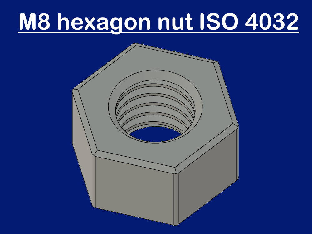 m8 noce iso 4032 stampa ottimizzato by chipotle passatempo fai esadecimale esagono casa vite veloce allacciare fissaggio borbottare schraube is din 3D print model - Mito3D