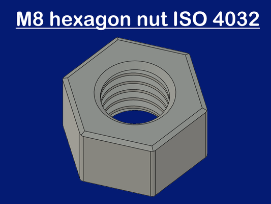 m8 nut iso 4032 print optimized by chipotle hobby & diy hex hexagon home screw fast fasten fastening mutter schraube is din 3d print model - Mito3D