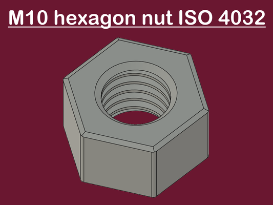 m10 nut iso 4032 print optimized by chipotle hobby & diy hex hexagon home screw fast fasten fastening mutter schraube din metric metrisch 3d print model - Mito3D