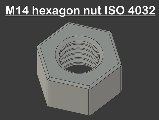 m14 nut iso 4032 print optimized by chipotle hobby & diy hex hexagon home fast fasten fastening mutter schraube din metric metrisch 3d print model - Mito3D