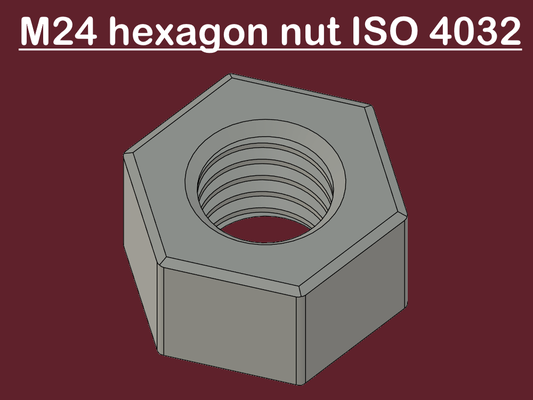 m24 nut iso 4032 print optimized by chipotle hobby & diy hex hexagon home fast fasten fastening mutter schraube din metric metrisch 3d print model - Mito3D