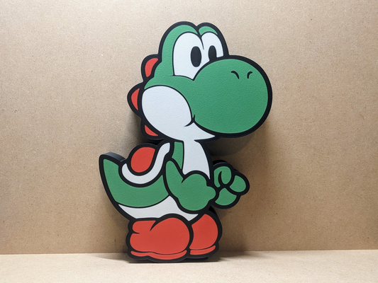 yoshi lightbox led lamp by silman3d art models super mario nintendo supermario light box ams multicolor 3d print model - Mito3D