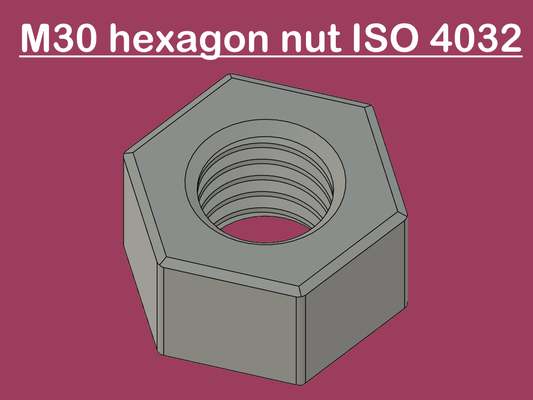 m30 noz iso 4032 impressão otimizado by chipotle passatempo faça hex hexágono velozes prender fixação parafuso murmurar schraube estrondo métrica metrisch 3d print model - Mito3D