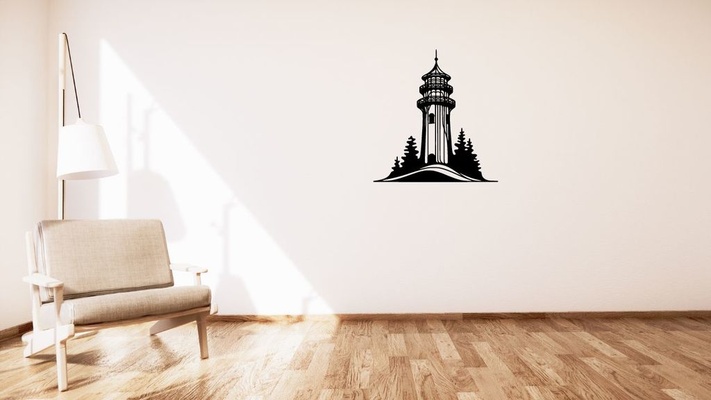 atento torre vigilancia pared decoración by kutnohormac arte 2d 2dart 2dwallart 3dart 3dwallart dormitorio edificio bosque hogar casa sala minimalista mural montaje 3d print model - Mito3D