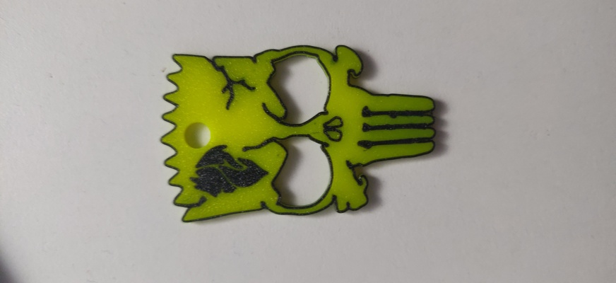 bart punisher ac milan keychain remixed by z3dartandtech tools gadgets skull multicolor devil simpson acmilan 3d print model - Mito3D
