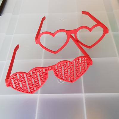 cœur lunettes saint valentin journée by lele88 mode verre fête valentinesday2024 cuore cool remplissage art 3d print model - Mito3D