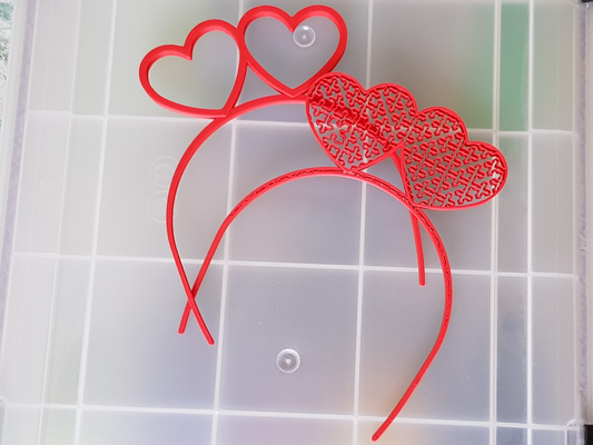 saint valentin journée cheveux bande by lele88 mode modèles cœur cuore saint valentinesday2024 bandeau accessoires 3d print model - Mito3D