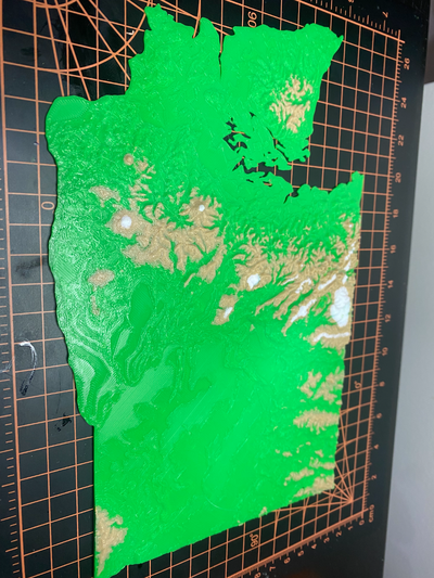 washington colores by type1printing arte esculturas mapa topográfico topografía color ams 3 estatua montar montañas tierra punto referencia 3d print model - Mito3D