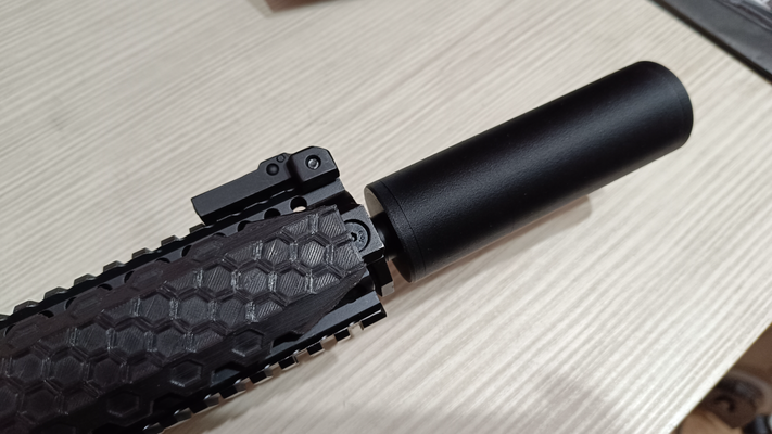 3 partes 125mm airsoft silenciador supressor by deividp9519 passatempo faça esporte ar livre acessórios airsoftsilencer 14ccw 3d print model - Mito3D