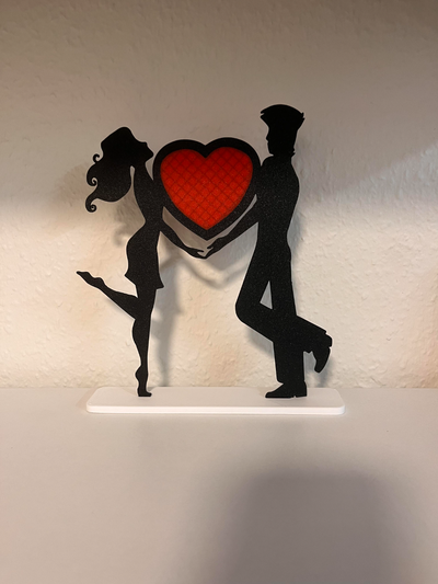 san valentino giorno coppia by cz32532 domestico arredamento regalo amore cuore rosso nero romantico 3d print model - Mito3D