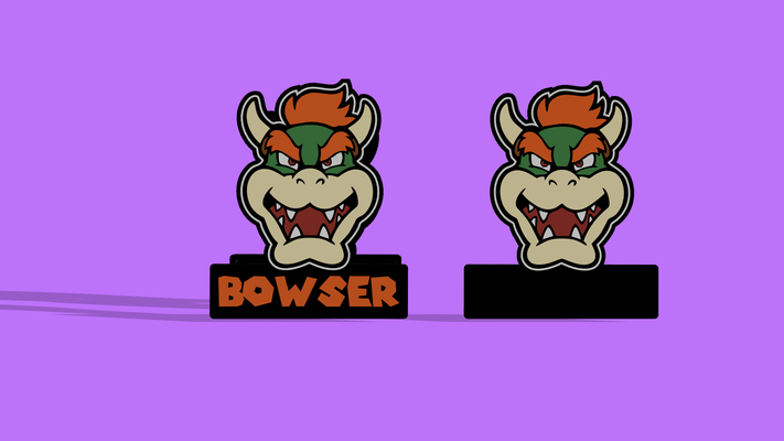 bowser ligero caja by hartwellwv arte señales logos led lámpara súper mario hermanos fusión 360 3d print model - Mito3D