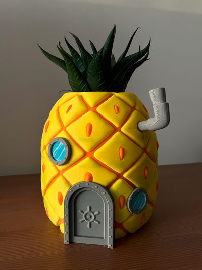 ananas mare by casuale arte sculture cartone animato fioriera spugna bob sunlu esun ams 4color 4 colore nomadsculpt pla 3d print model - Mito3D