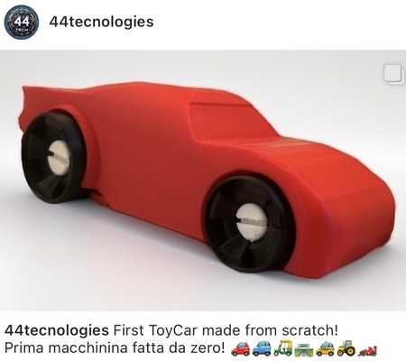 toy racecar by 44tech toys & games car macchina racercar macchinina da corsa giocattolo giocattoli gioco giochi cars saetta mcqueen 3d print model - Mito3D