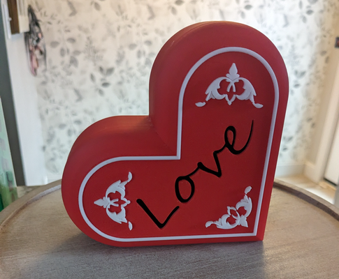 heart shaped box rotating lid by josh household decor valentine love filigree storage jewelery gift holiday 3d print model - Mito3D