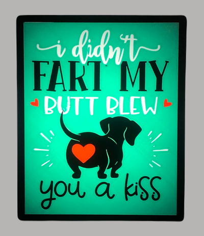 pet my bout soufflé baiser led lampe signe by the3dsportsbeard art panneaux logos drôle mignonne bureau pendaison chien bisous romantique saint valentin l'amour cœur 3d print model - Mito3D