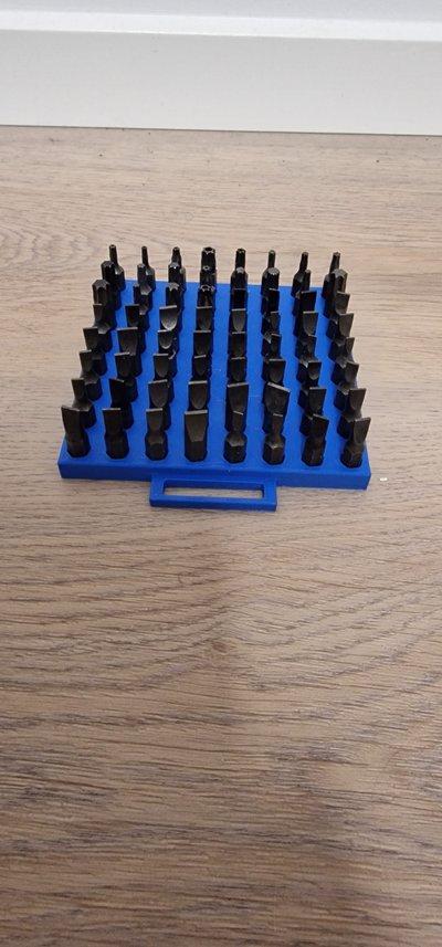 simple hex bit 64 pcs holder handle by dantheman tools organizers organizer 3d print model - Mito3D