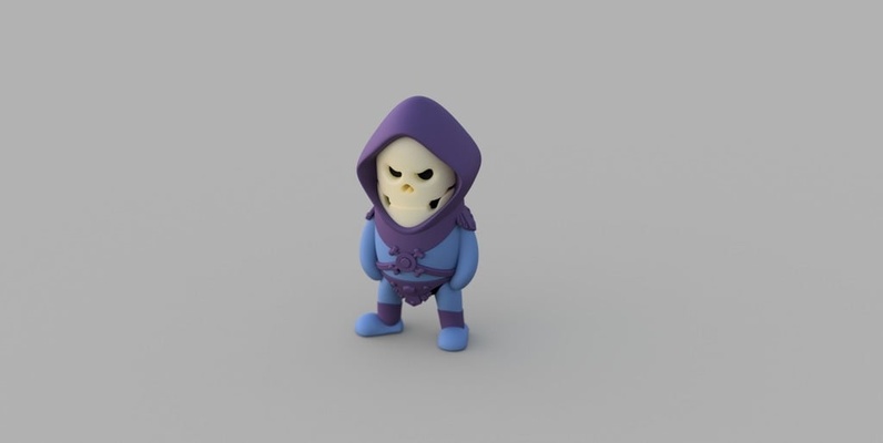 mini skeletor - masters of universe by wekster art sculptures figurine geeky he-man heman toys 3d print model - Mito3D
