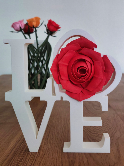 valentines love ornament rose remixed by mace-3d art signs & logos valentine valentinesday2024 valentinesday sign 3d print model - Mito3D