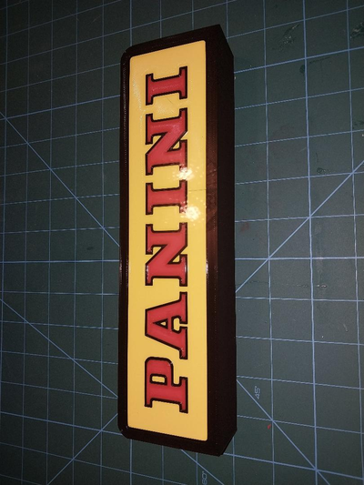 panini logo led lightbox by jbalicki10 art signs & logos sign baseball football basketball cards 3d print model - Mito3D