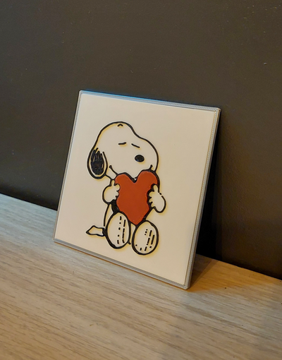 snoopy l'amour cœur by piersonnico art 2d chien love2024 2024 luban peinture 3d print model - Mito3D