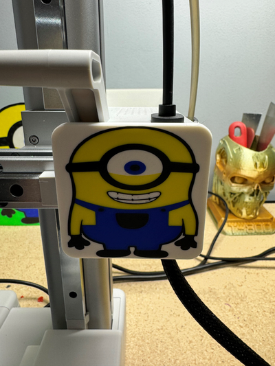 a1 mini minion cover plate by big-daddy 3d printer accessories a1mini minions accesories mods print accessory bambu lab cartoon art easy easyprint face faceplate 3d print model - Mito3D