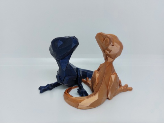 mignonne bébé vélociraptor poly support remplissage remixé by macroglosse art sculptures lowpoly animal dinosaure adorable soutiens 3d print model - Mito3D