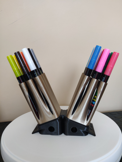 18 markers holder by z3dartandtech household office organizer desktop pen penholder desktoporganizer markerstand 3d print model - Mito3D