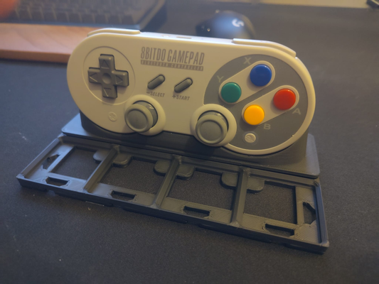 8bitdo sf30 pro titulaire soutien grillefinity raffiné 1x4 remixé by gros poulet amical outils organisateurs 8bitdosf30 8bitdosf30pro sf30pro supporter 3d print model - Mito3D