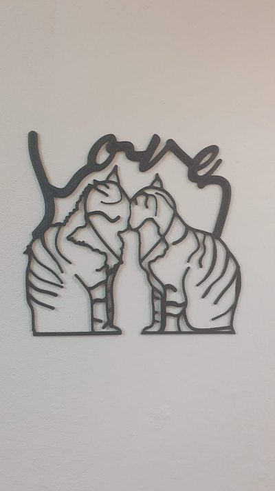 cats love wall art by akg2n 2d valentine cat 3d print model - Mito3D