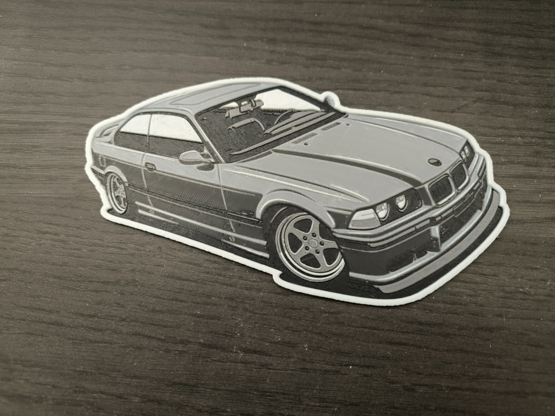 bmw e36 hutschmiede by abonnieren kunst 2d fahrzeug wagen 3D print model - Mito3D