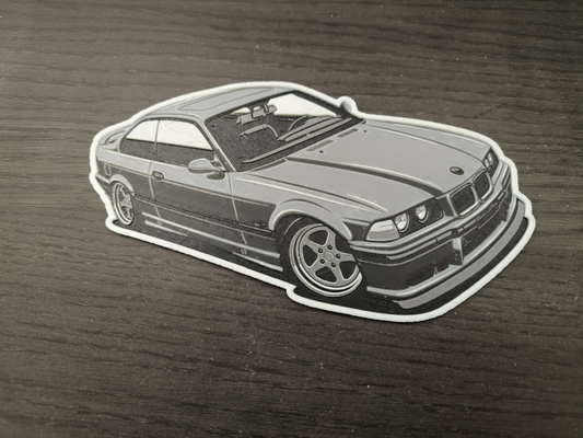 bmw e36 hutschmiede by abonnieren kunst 2d fahrzeug wagen 3d print model - Mito3D