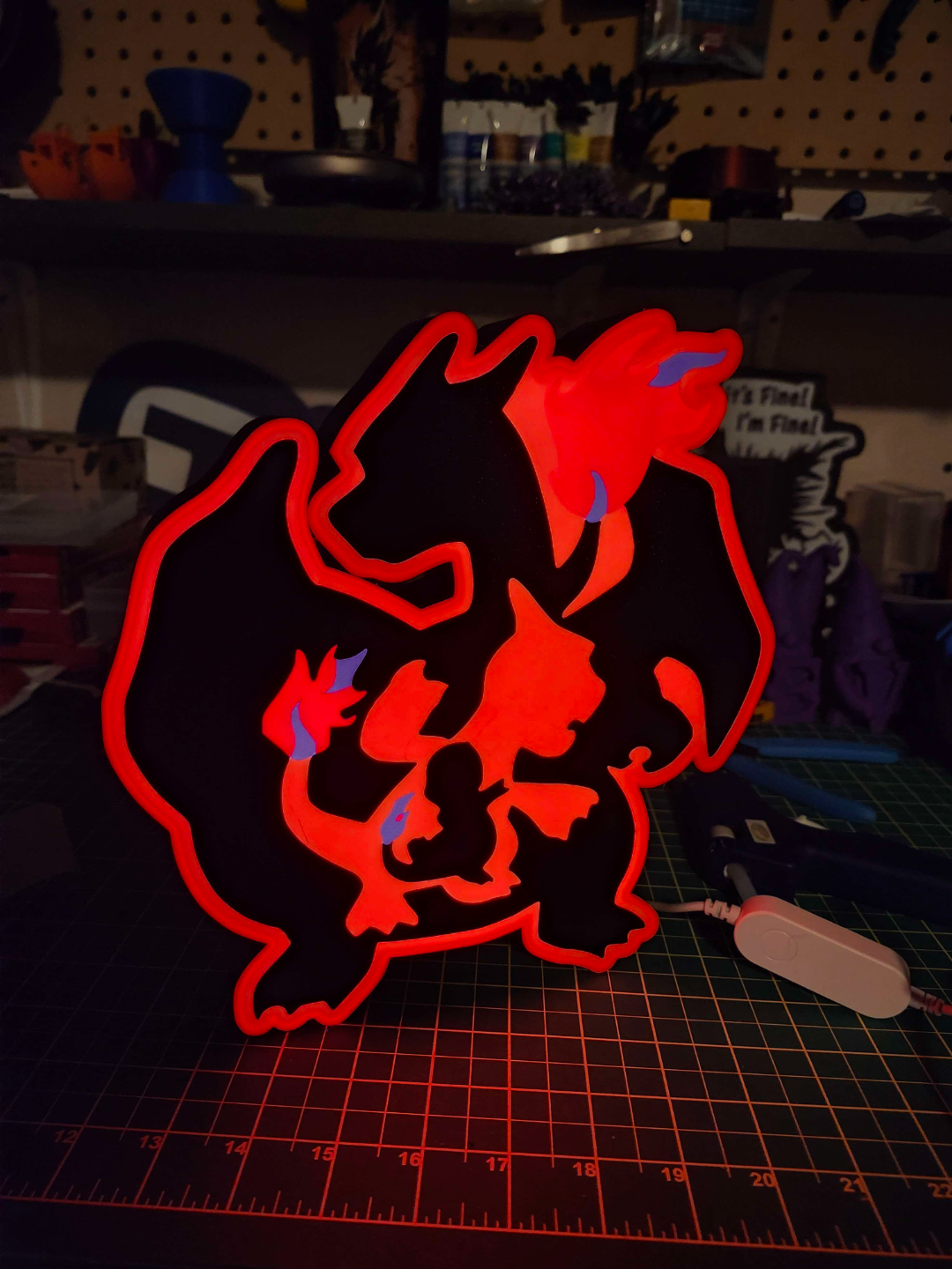 charmander charme charizard evoluir luz caixa by tri 3d generativo modelo forja chapéus litofano pokémon cutucar luzb seg parede arte laranja evoluiu caracteres zard 3D print model - Mito3D