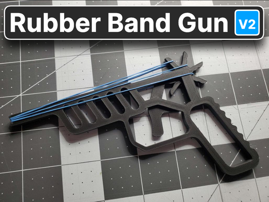 rubber band gun v2 print-in-place by thisfact toys & games toy fidget fidgettoy fun printinplace rubberband rubberbandgun thrower flinger kitcard pistol sniper long strong 3d print model - Mito3D