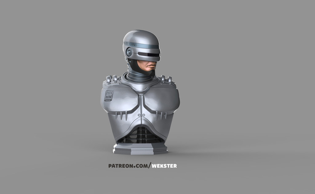 robocop busto by wekster arte esculturas película 3D print model - Mito3D