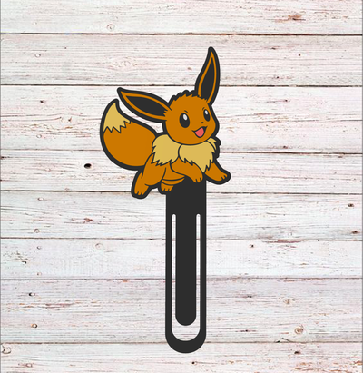 bookmark evee pokemon multicolor black white kawaii by terabite art 2d book books libro libri segnalibros segnalibri 3d print model - Mito3D