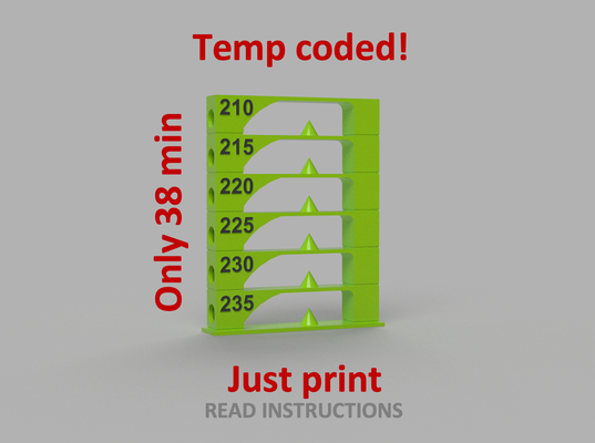 plastico temperatura torre 210 up to 235 by microproch 3d impresora prueba modelos temptower calibración impresión pla petg 3d print model - Mito3D