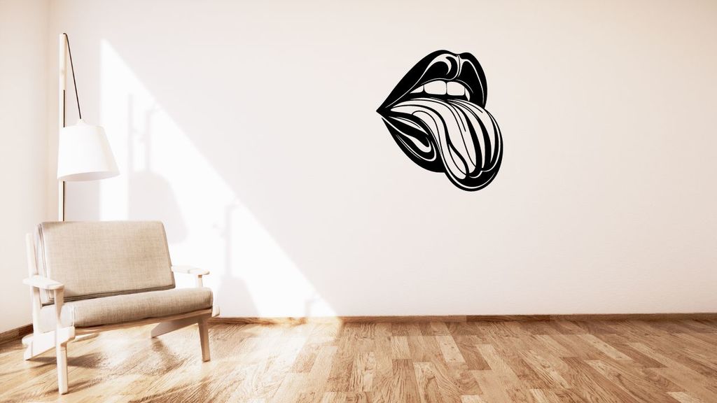 labios pared decoración by kutnohormac arte 2d 2dart 2dwallart 3dart 3dwallart dormitorio crealidad hogar casa sala minimalista boca mural montaje mujer 3D print model - Mito3D