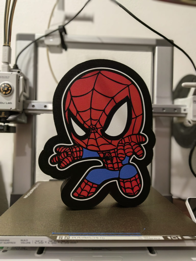 spidey luce scatola by borges sofia domestico arredamento lightbox ragno 3d print model - Mito3D