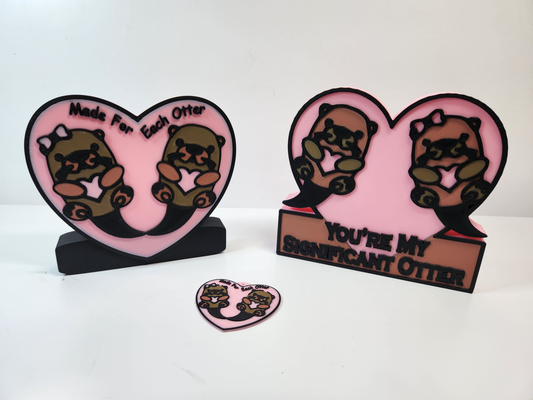 otter valentines set by jamboodle art signs & logos keytag decoration v day otters contest 3d print model - Mito3D