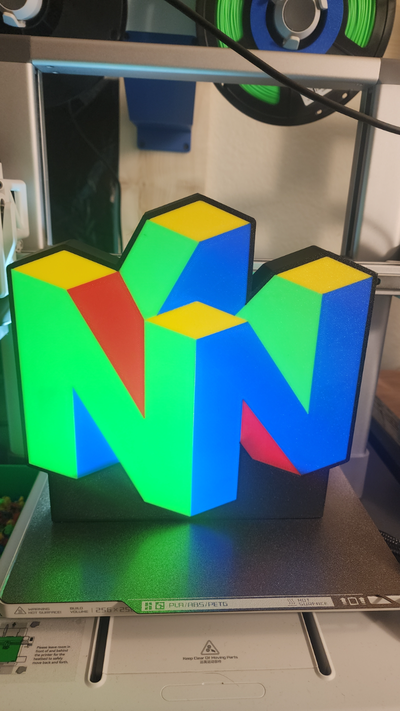 n64 logo light box by shaggys3d art signs & logos nintendo 64 lightbox led 3d print model - Mito3D