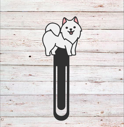 bookmark samoiedo dog kawaii by terabite art 2d book books libro libri segnalibro segnalibri 3d print model - Mito3D